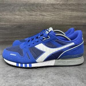 Diadora Titan Running Shoes Mens Size 10 Blue Suede Sneakers